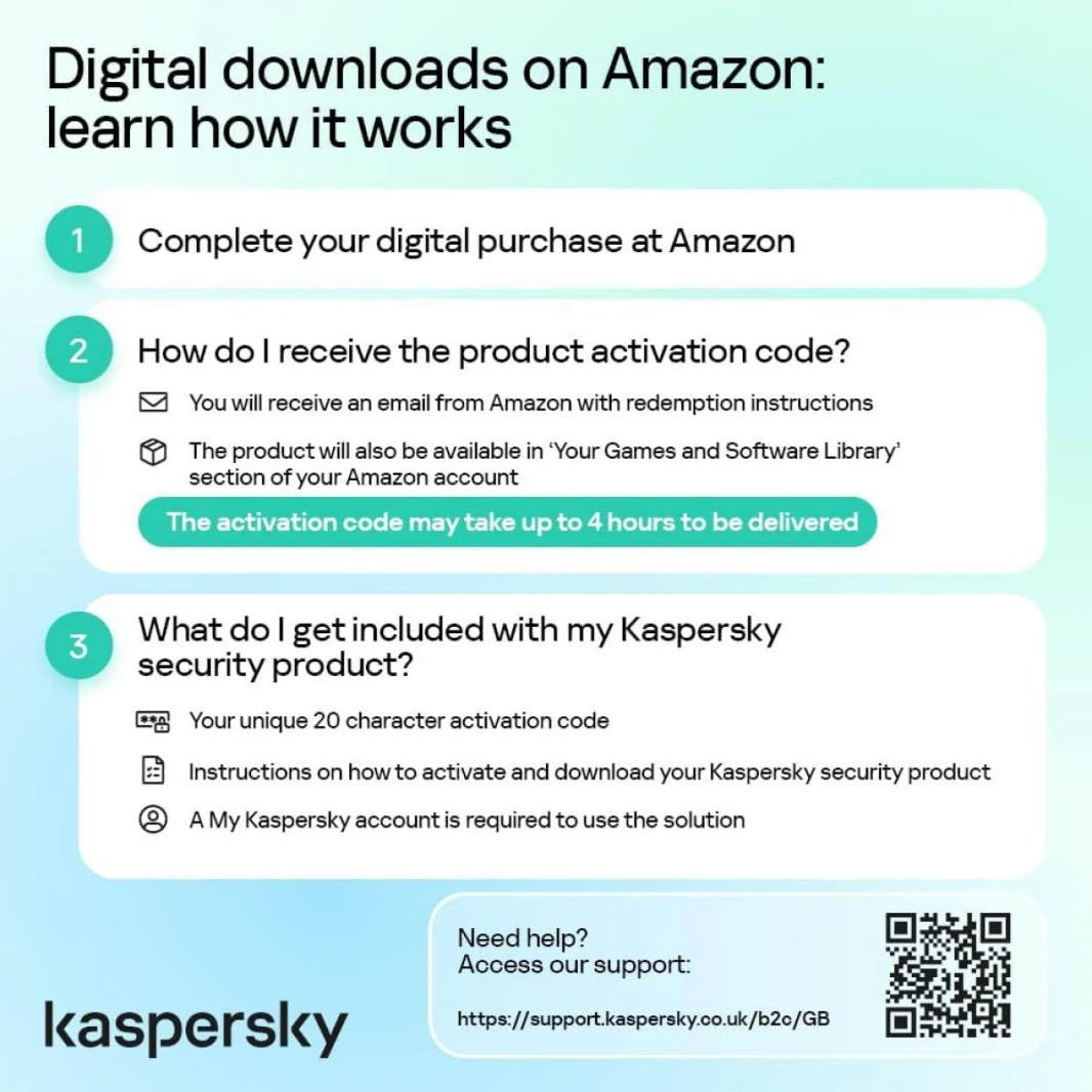 Kaspersky Premium Total Security 3 Devices Anti-Phishing and Firewall Unlimited VPN Password Manager Parental Controls 1 Year PC/Mac/Mobile