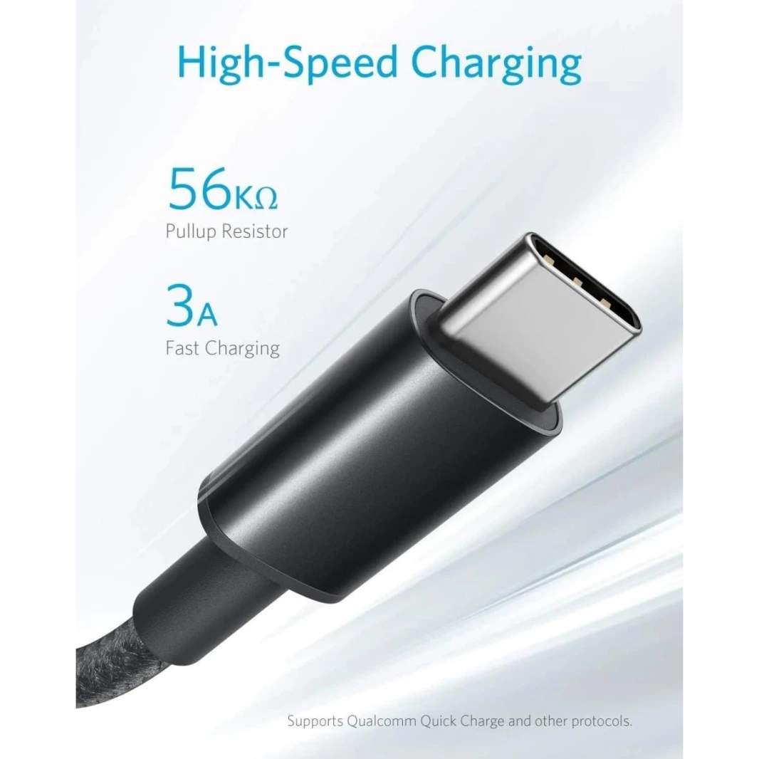 Anker USB-C to USB-C Cable 240W Braided 3ft, - White - 18 Month Warranty