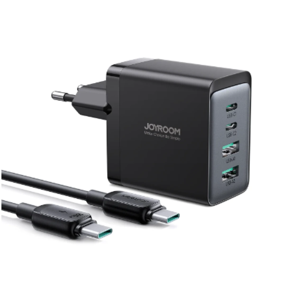 JOYROOM GaN Ultra TCG02 67W 2C2A Fast Charger+100W C to C Cable 1.2m - 1 Years Warranty