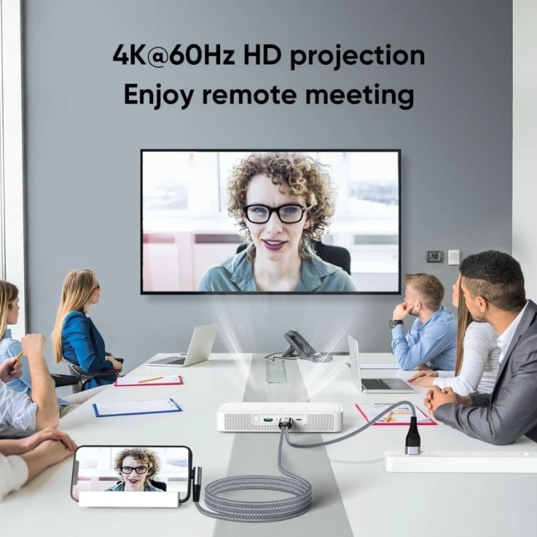 Joyroom SY-35L1 iPhone to HDMI Mirroring Cable Adapter 4K HD Compatible with iOS 8.0 and Above - 3M, Gray