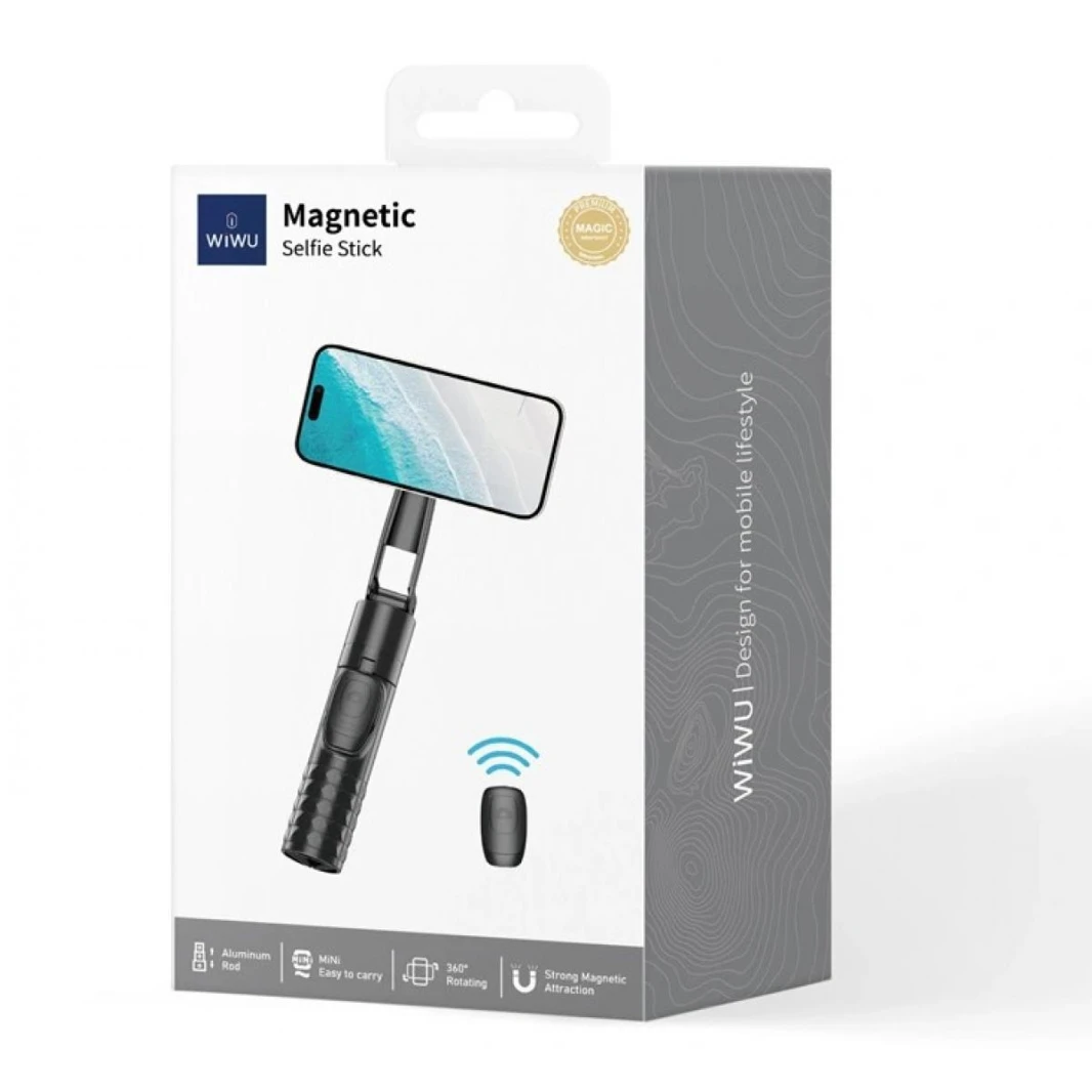 WIWU Wi-SE014 Magnetic Selfie Stick Lightweight & Versatile - Black