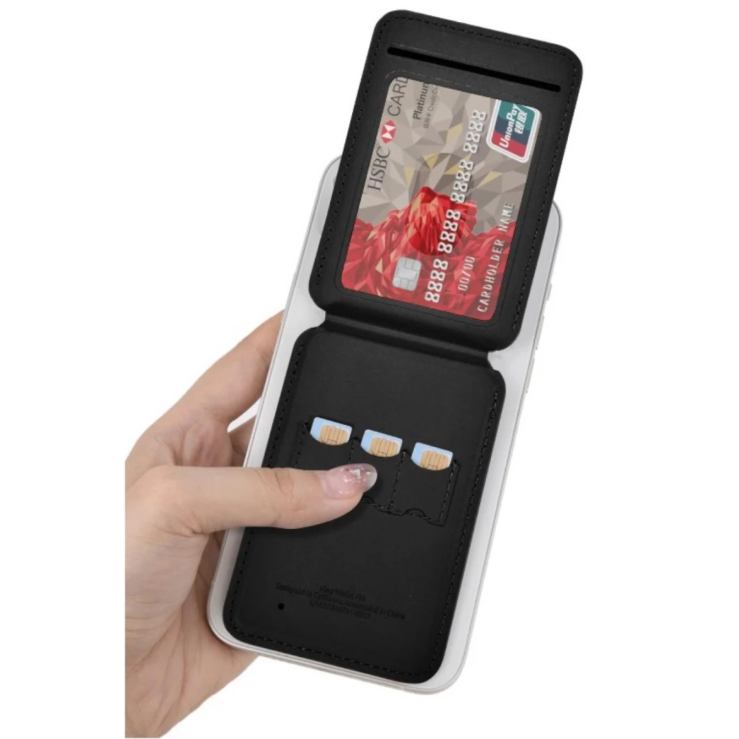 WIWU Mag Wallet FM MW-005 Apple-Certified Slim & Magnetic Functionality Connect To Find My Phone App Find Your Wallet - Black