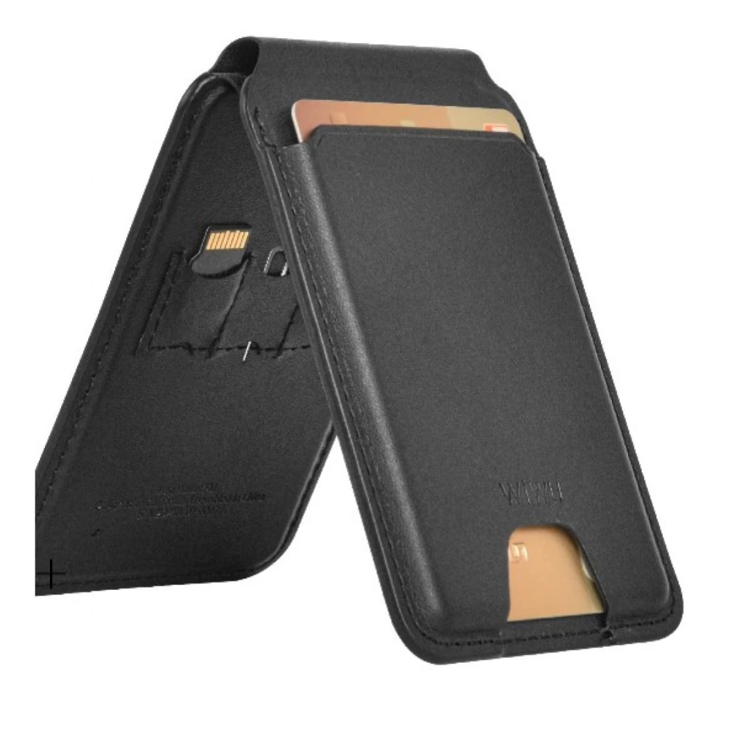 WIWU Mag Wallet FM MW-005 Apple-Certified Slim & Magnetic Functionality Connect To Find My Phone App Find Your Wallet - Black