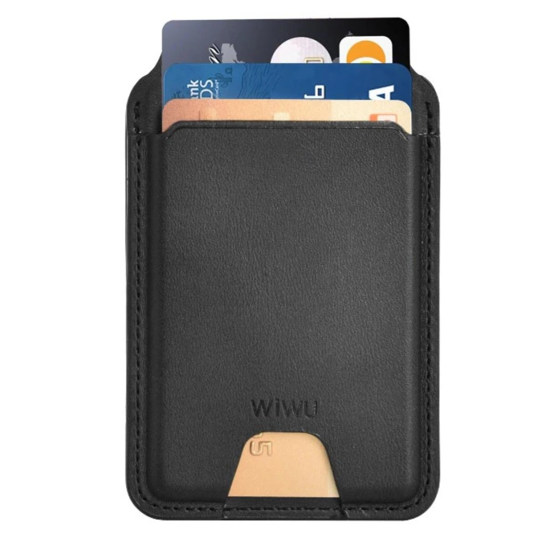 WIWU Mag Wallet FM MW-005 Apple-Certified Slim & Magnetic Functionality Connect To Find My Phone App Find Your Wallet - Black