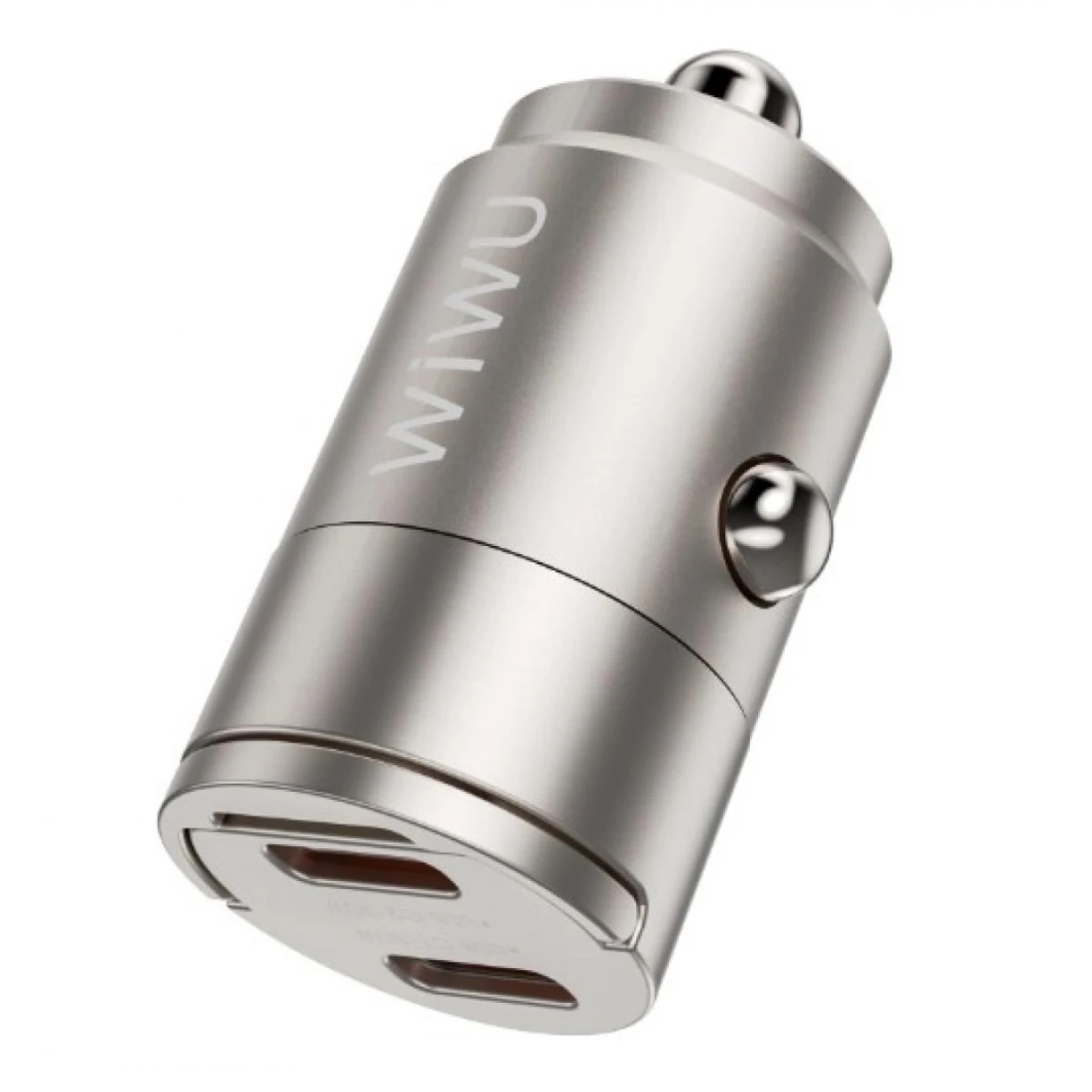 WIWU WI-QC029 Nano Dual C 30W Fast Car Charger Compact & Powerful – Titanium