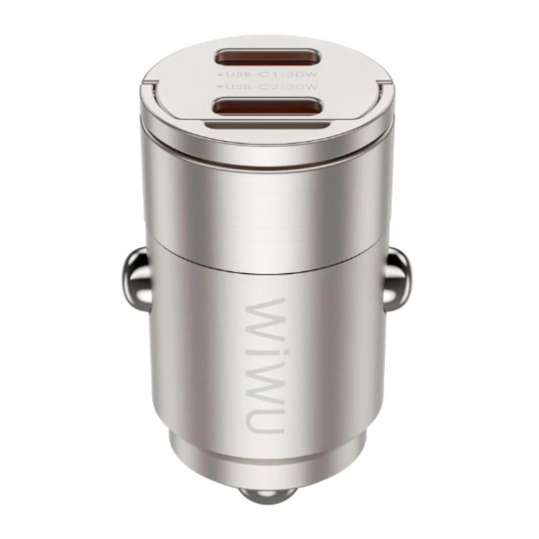 WIWU WI-QC029 Nano Dual C 30W Fast Car Charger Compact & Powerful – Titanium