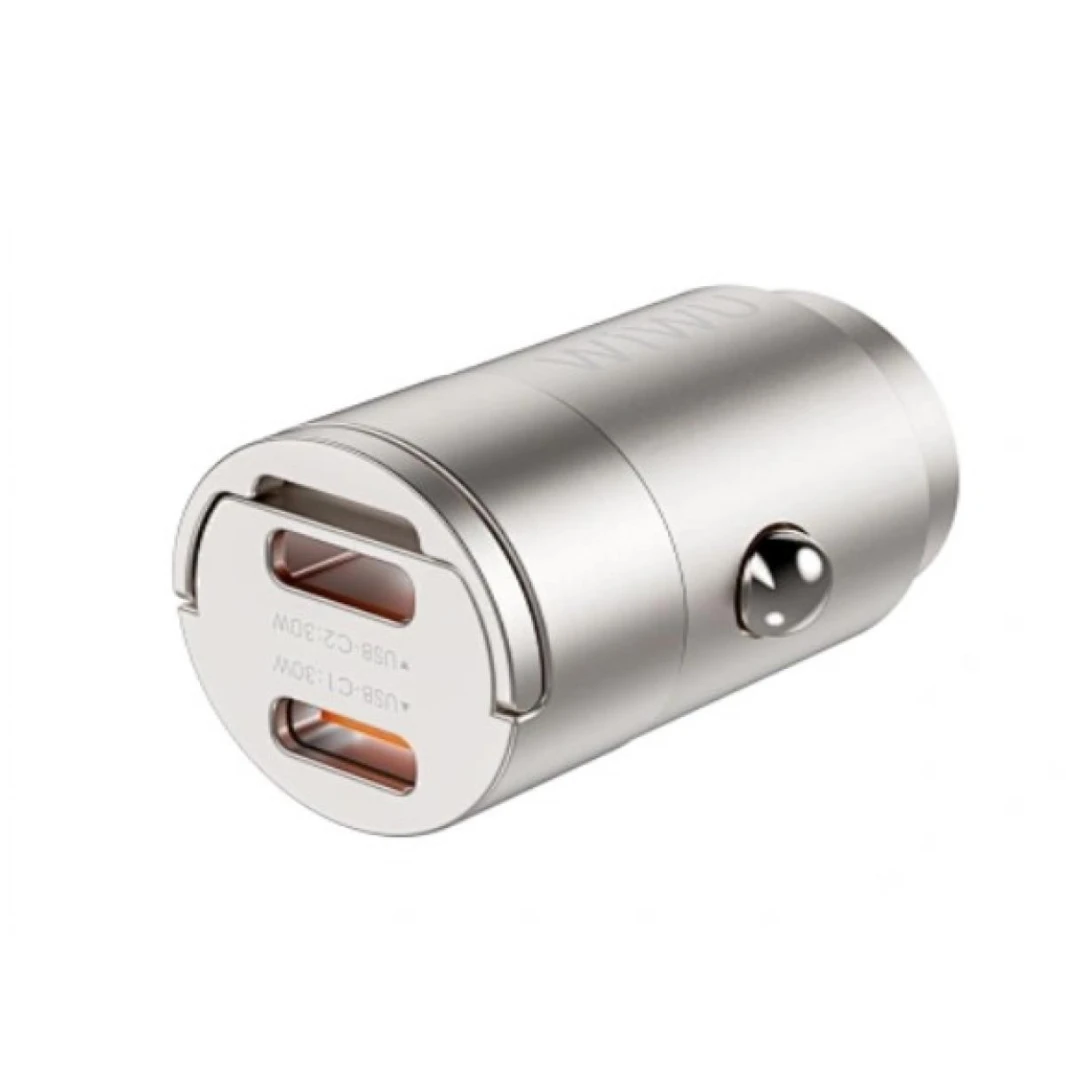 WIWU WI-QC029 Nano Dual C 30W Fast Car Charger Compact & Powerful – Titanium