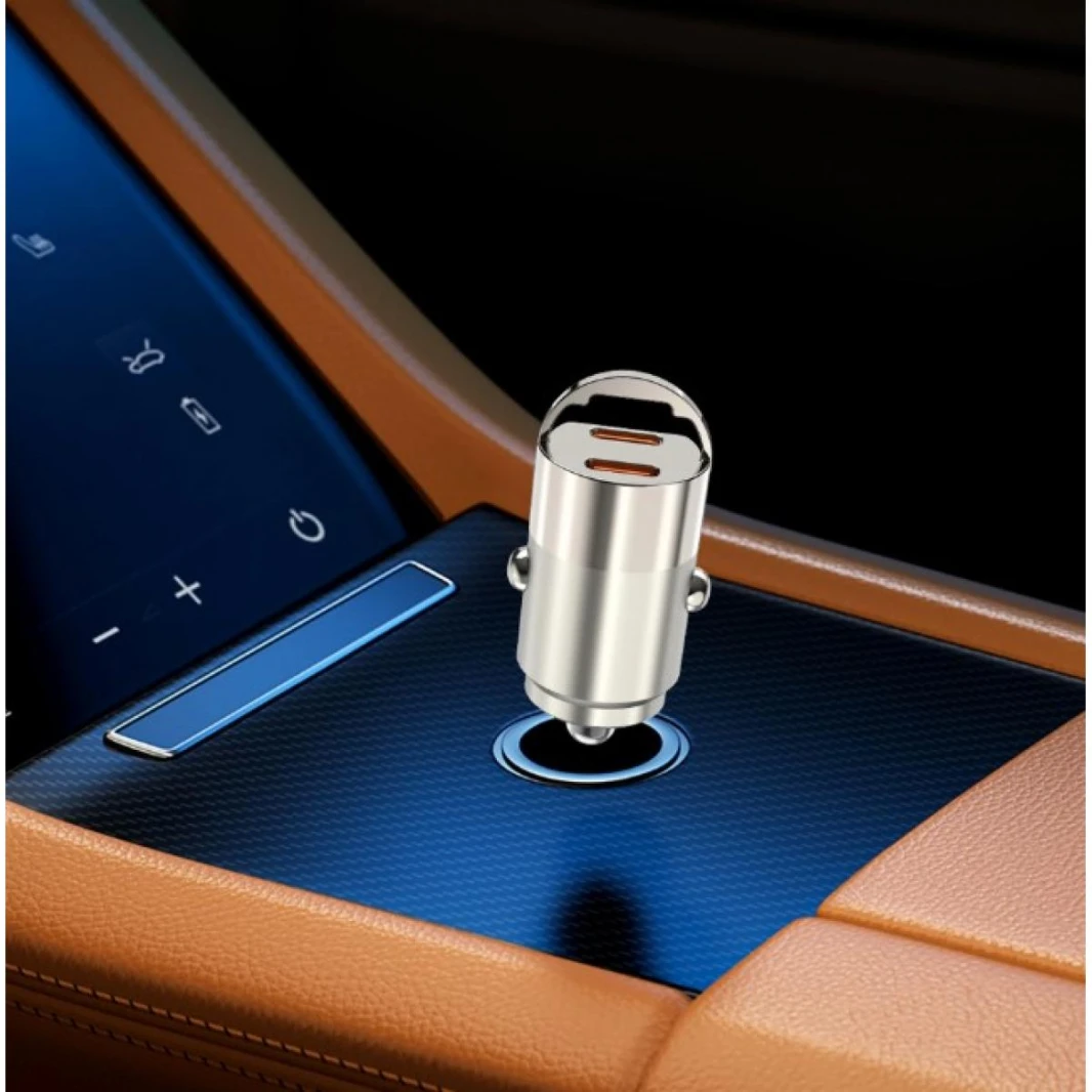 WIWU WI-QC029 Nano Dual C 30W Fast Car Charger Compact & Powerful – Titanium