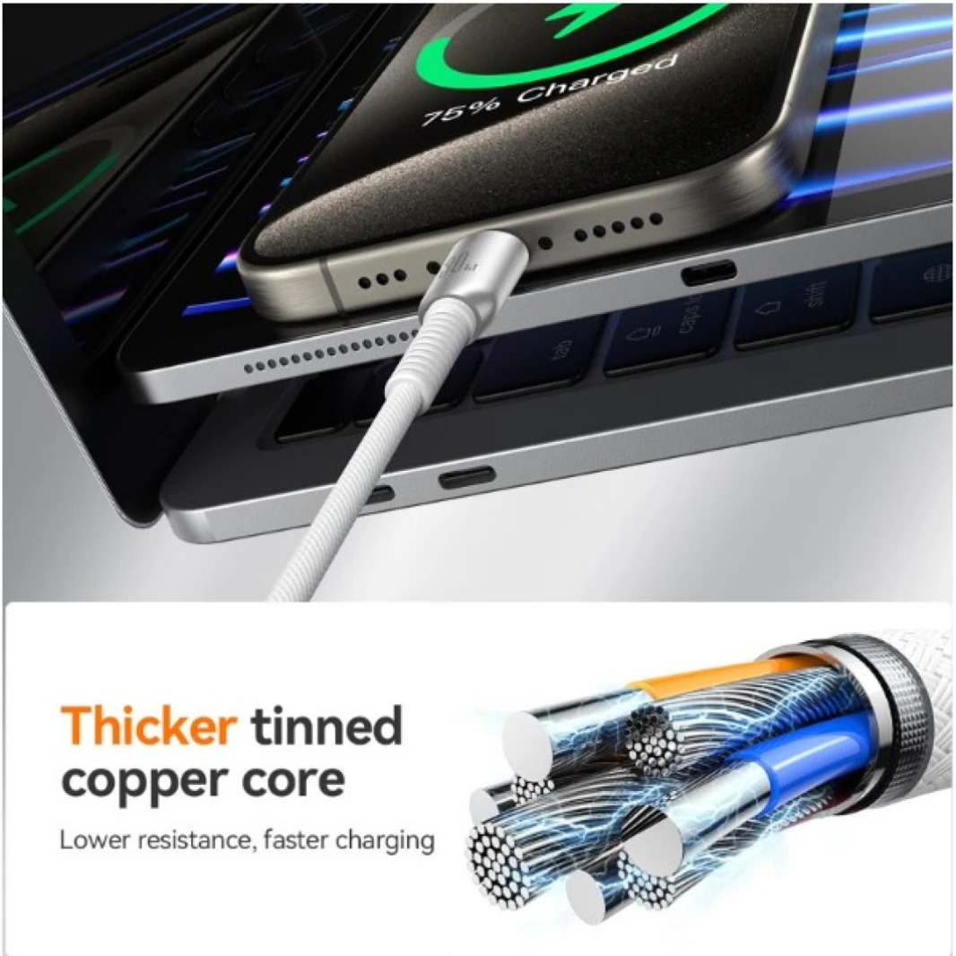 JOYROOM S-A51 Cutting-Edge Series 3A Fast Charging Data Cable 1.2m Type-C to Lighting