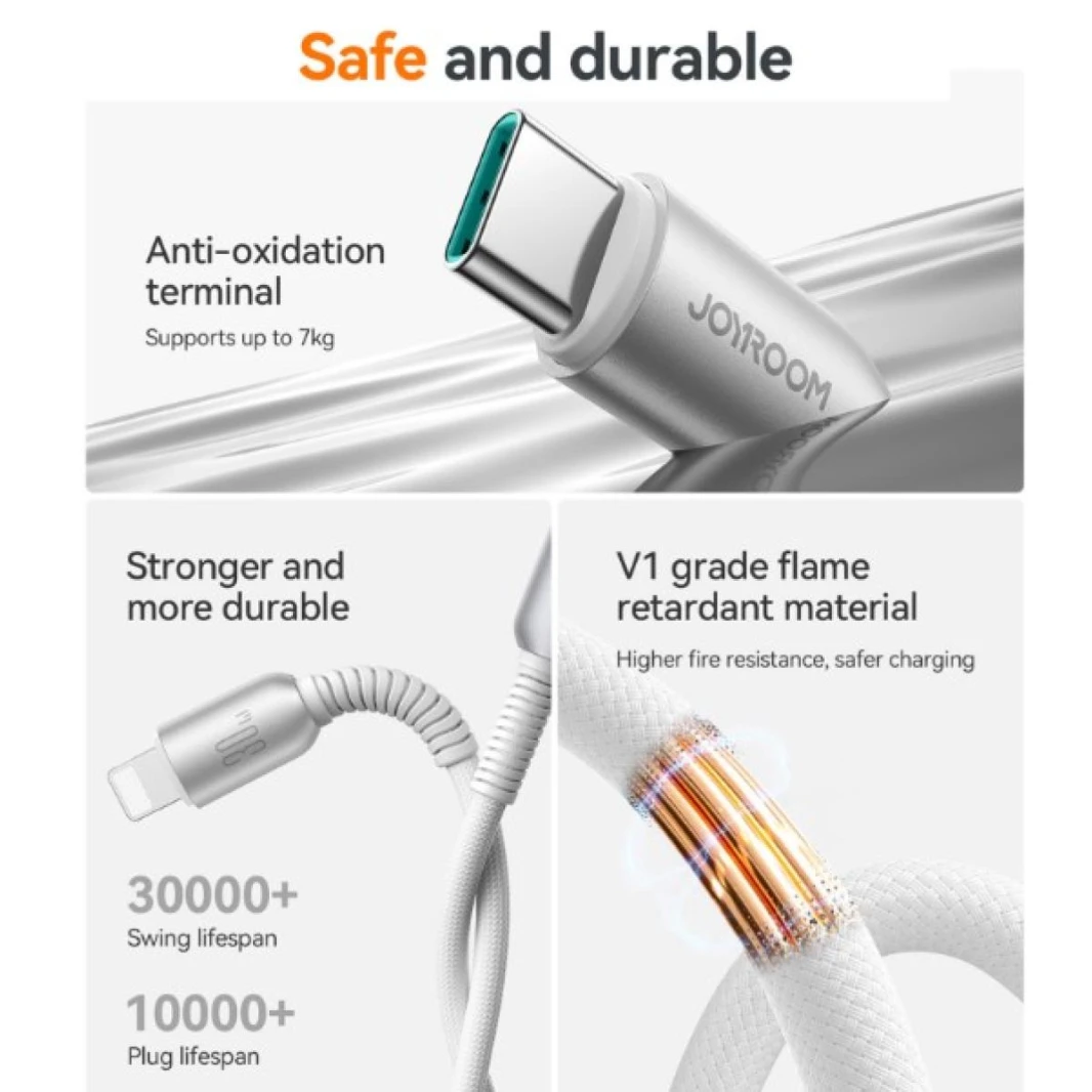 JOYROOM S-A51 Cutting-Edge Series 3A Fast Charging Data Cable 1.2m Type-C to Lighting