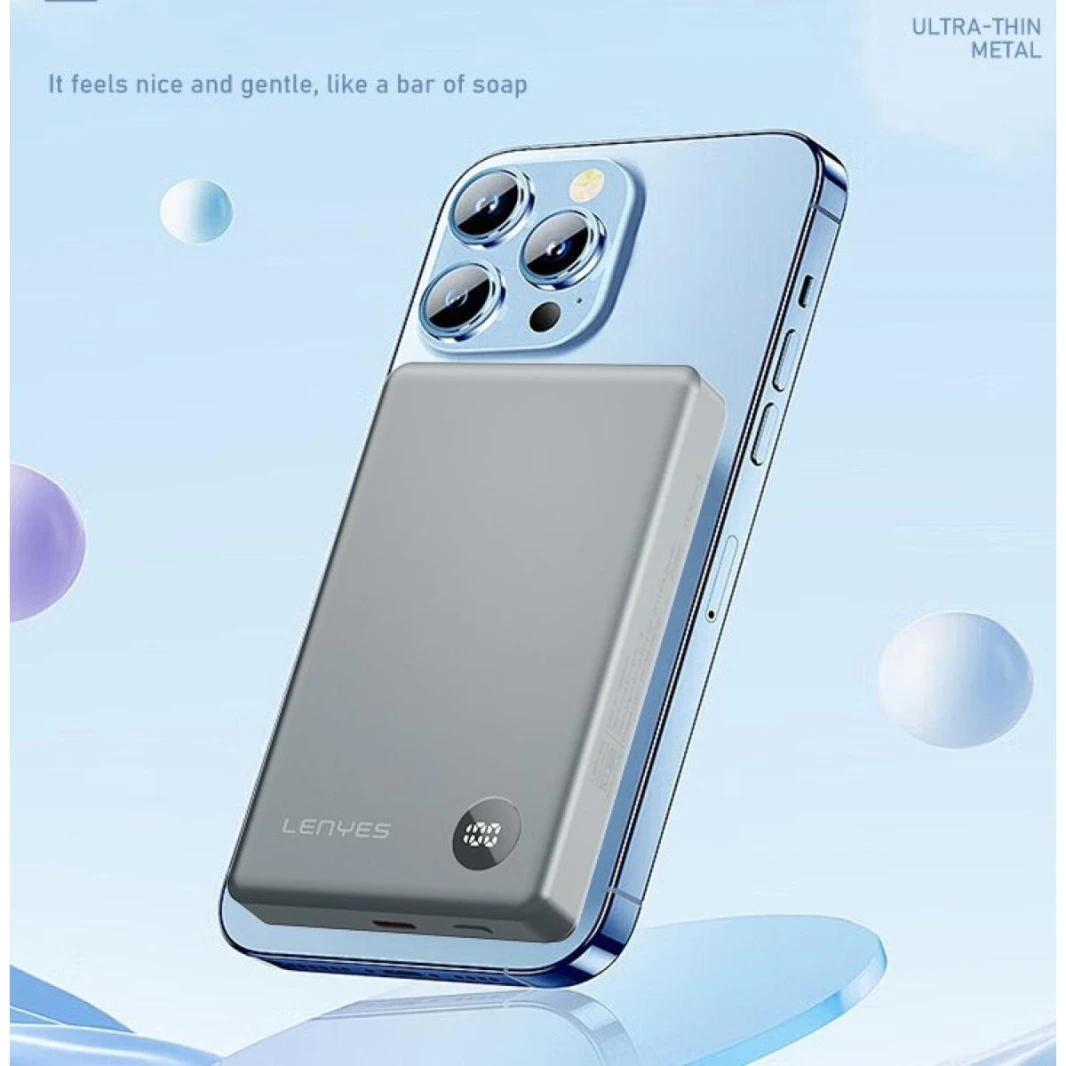 LENYES PW137D 15W Wireless Magnet Power Bank 10000mAh & Type-c output 20w Max / 18 Month Warranty