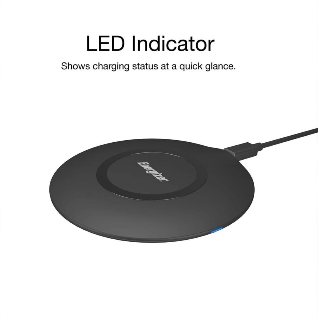 Energizer WCP105 For Smartphone, Tablets & more up to 15W fast charge for any Qi-compatible devices - Black
