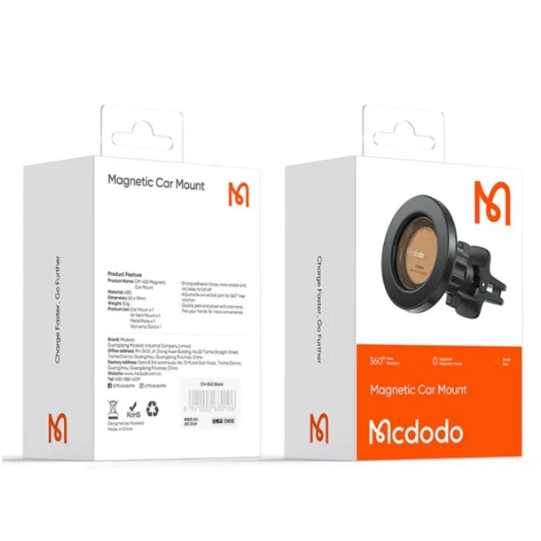 Mcdodo CM-4050 Magnetic Car Mount for phone Strong adhesion force, more stable and not easy to fall off Adjustable swivel ball joint for 360° free rotation