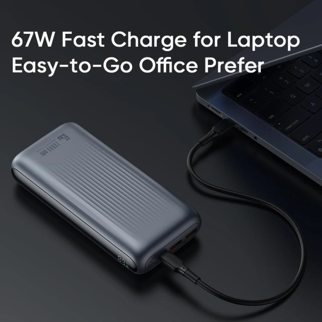 mcdodo Portable Charger 20000mAh Power Bank,3 Output 65W Fast Charging Bank Equipped with Light Interactive Charging Display Compatible with MacBook Pro