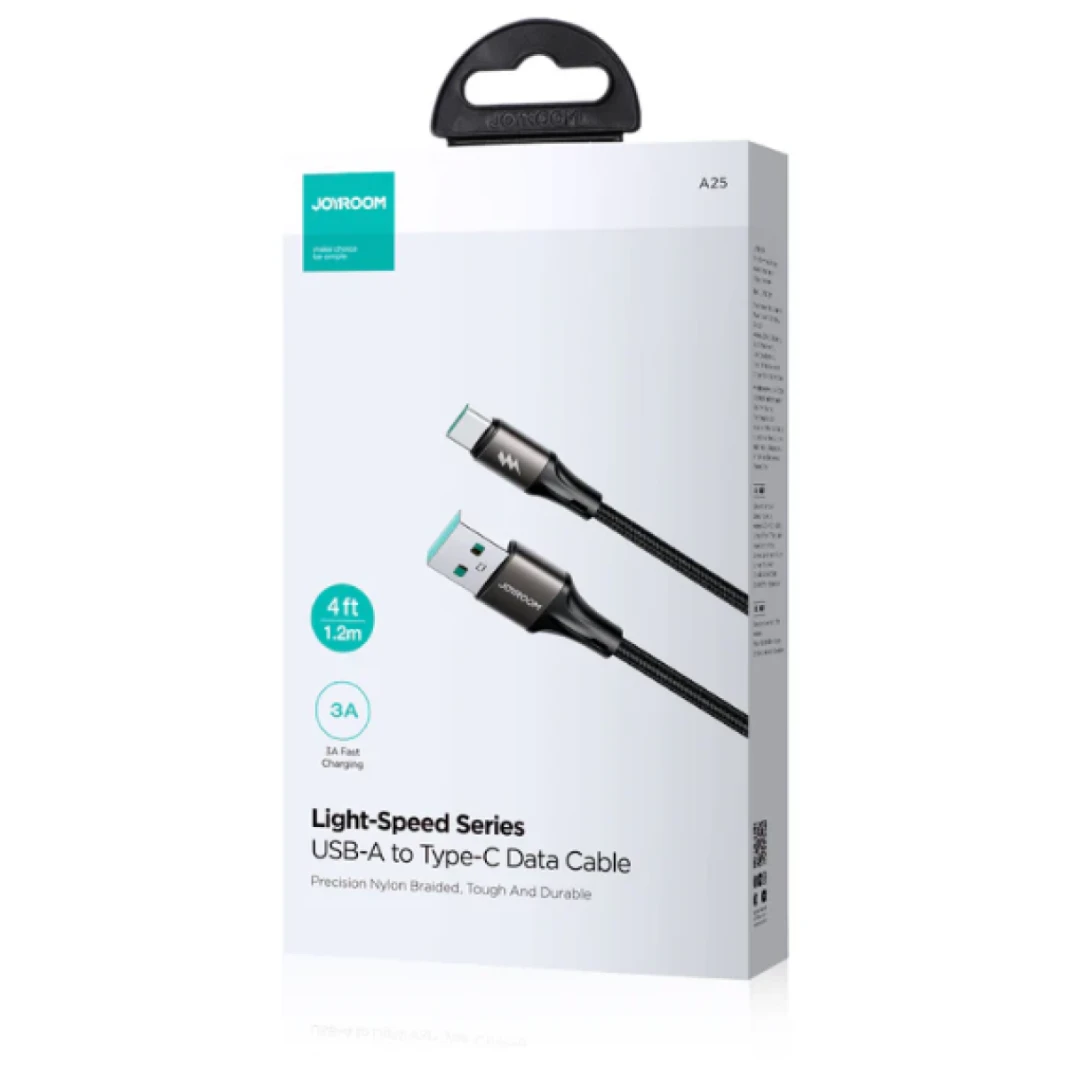 JOYROOM SA25-AC3 3A USB to USB-C/Type-C Fast Charge Data Cable, Length:1.2m(White)