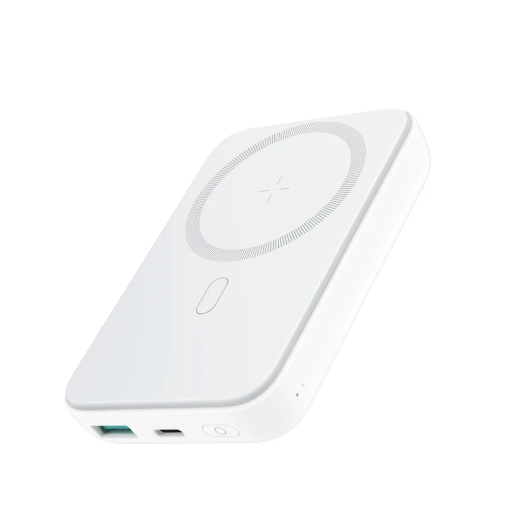 Joyroom JR-W020 20W Mini Magnetic Wireless Power Bank 10000mAh Multi Security Protection (With USB to Type-C 0.25m Cable) - White
