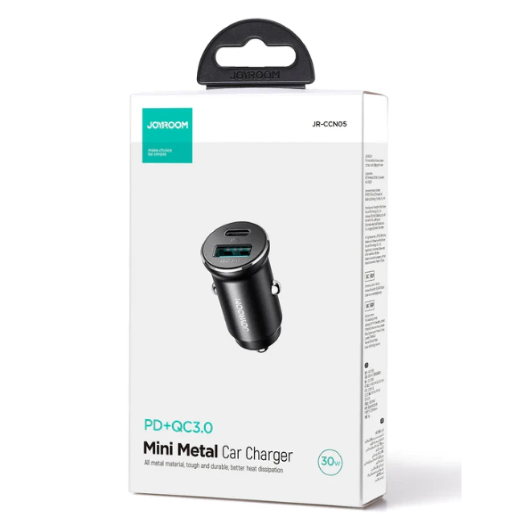 Joyroom JR-CCN05 30W QC3.0+PD mini Metal Car Charger / 18 Months Warranty
