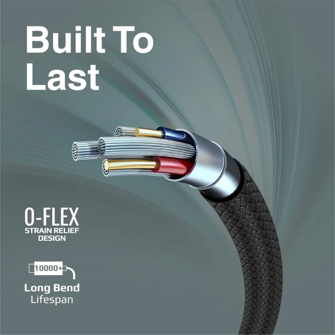 Promate XCord-AC USB to USB-C Charging Cable w/h 2A Fast Charging 1m Anti-Tangle Wire 10000 Long Bend Lifespan