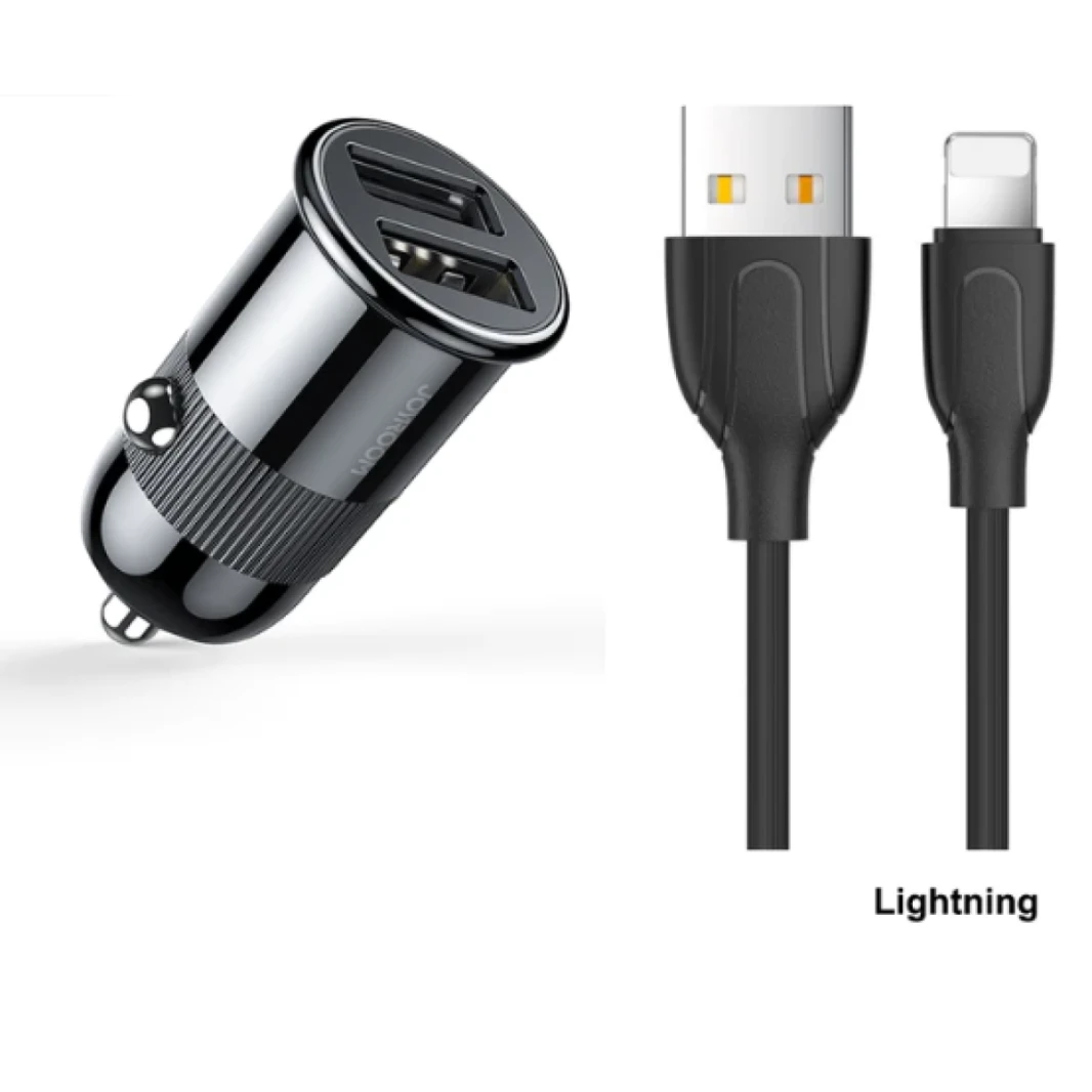 Joyroom C-A06 Mini dual USB Fast Car Charger 3.1A car charger with cable lighting iPhone 18 Months Warranty