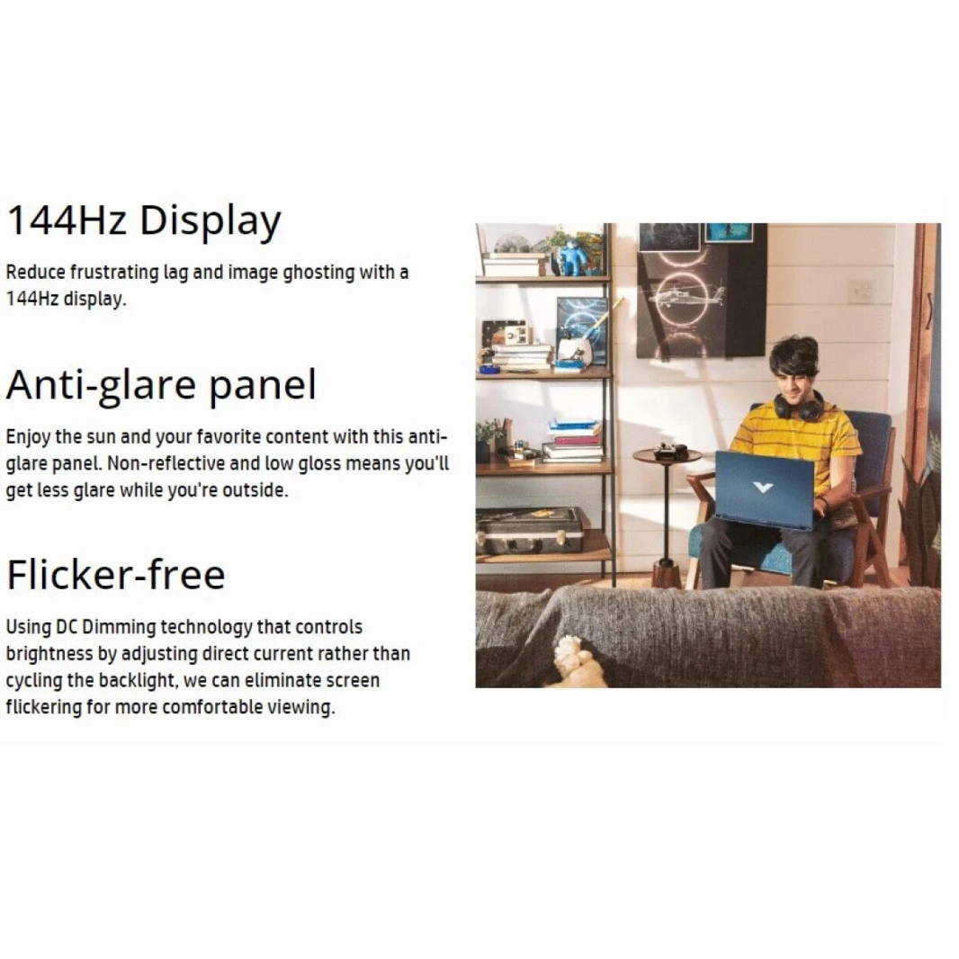 Victus Gaming Laptop 15-fa1129ne 13th Gen Intel Core™ i7-13700H High-Perform. Processor NVIDIA GeForce RTX™ 4060 GPU 15.6" 144Hz FHD - Mica silver