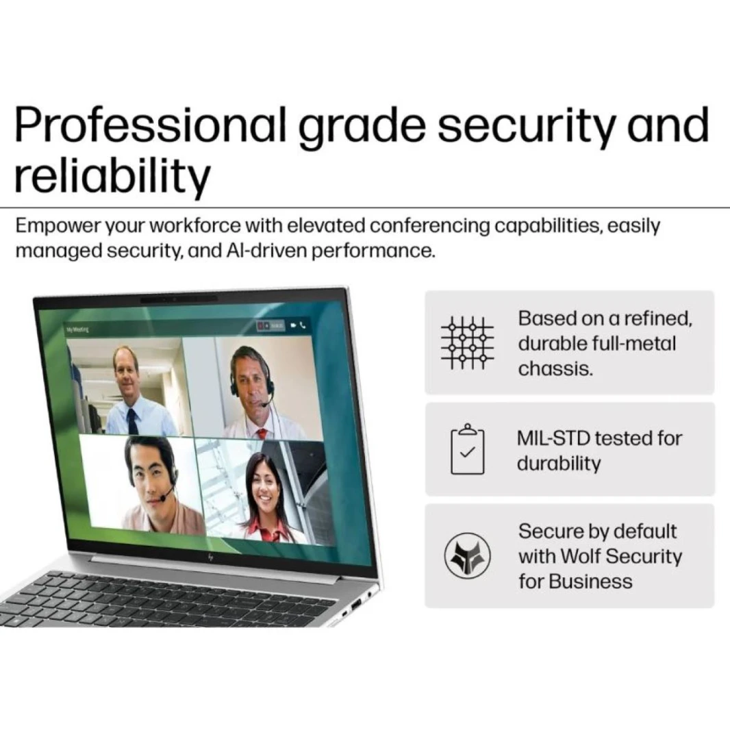 Laptop HP EliteBook 840 G11 NEW AI-Enhanced Light & Powerful For Secure Enterprise Business Intel Core™ Ultra 7 155U,  16GB DDR5,  14" IPS FHD+ Display  Windows 11 Pro  -  Silver