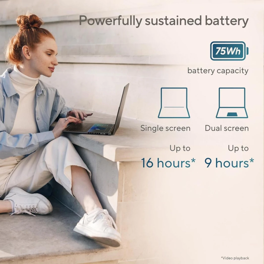 New Laptop ASUS Zenbook Duo OLED |Intel® Core™ Ultra 9 Processor 285H , 32GB DDR5X  ,2TB SSD, 14.0-inch Double Screen 3K OLED Backpack, Sleeve & ASUS Pen 4 MODE STYLE | Win 11 Home