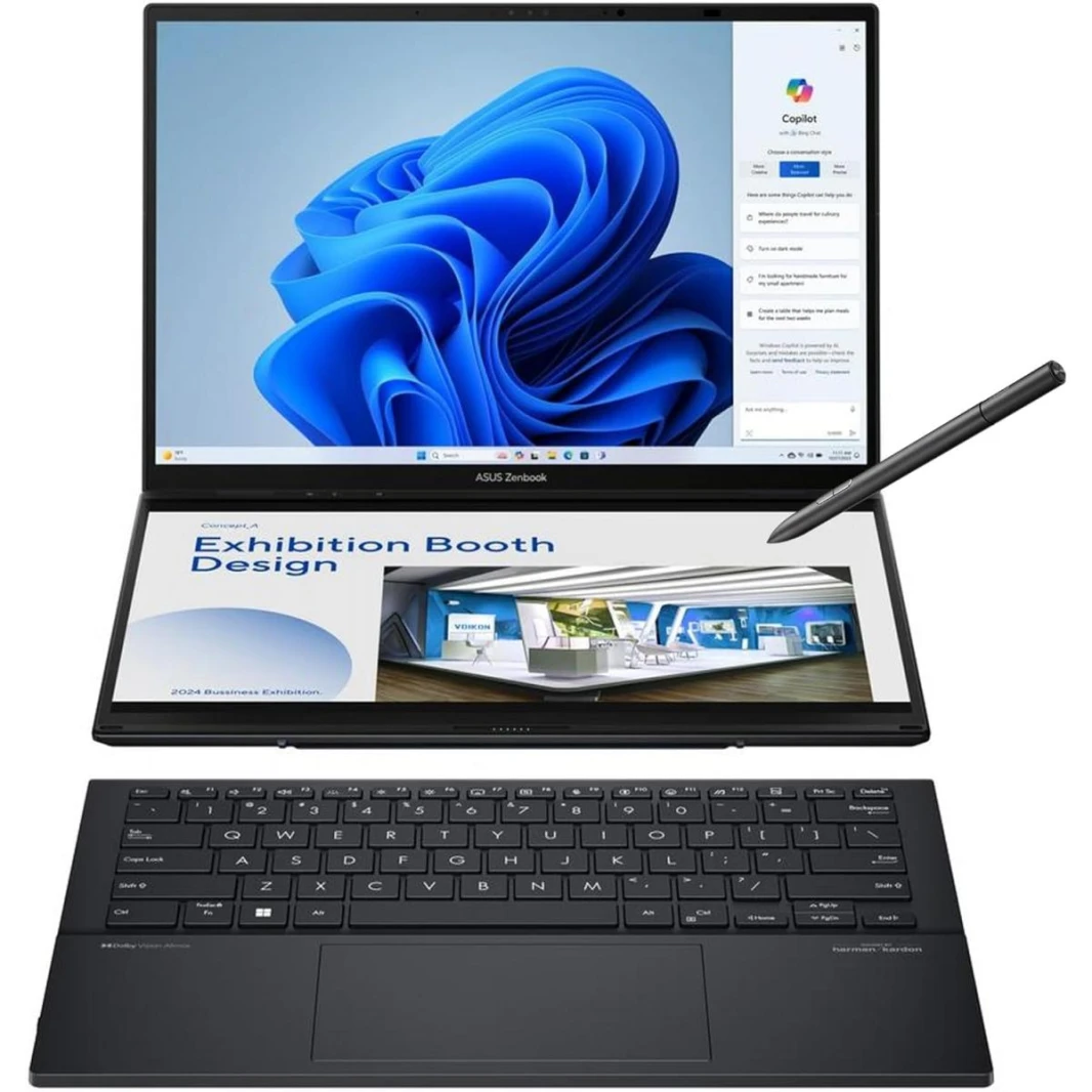 New Laptop ASUS Zenbook Duo OLED |Intel® Core™ Ultra 9 Processor 285H , 32GB DDR5X  ,2TB SSD, 14.0-inch Double Screen 3K OLED Backpack, Sleeve & ASUS Pen 4 MODE STYLE | Win 11 Home