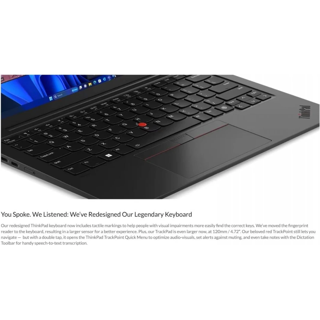 Laptop ThinkPad X1 Carbon Gen 12 Intel® Core™ Ultra 7 155U Intel® Evo™ Platform 32GB LPDDR5x 1TB SSD M.2 2280 14" WUXGA (1920x1200) IPS 400nits Windows® 11 Pro - 3 Years Warranty