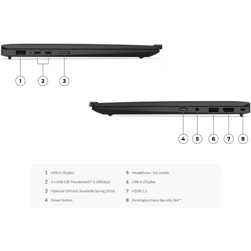 Laptop ThinkPad X1 Carbon Gen 12 Intel® Core™ Ultra 7 155U Intel® Evo™ Platform 32GB LPDDR5x 1TB SSD M.2 2280 14" WUXGA (1920x1200) IPS 400nits Windows® 11 Pro - 3 Years Warranty