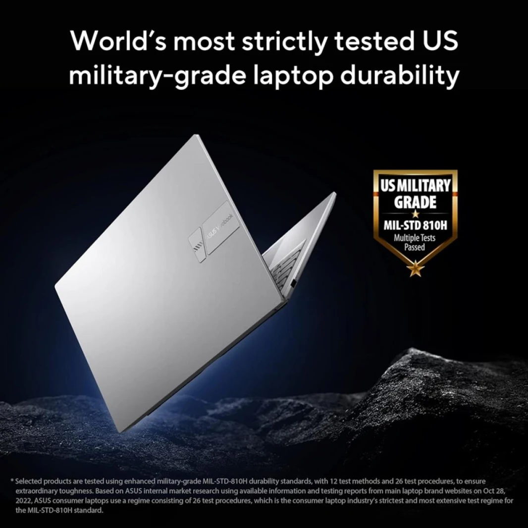 Laptop ASUS Vivobook 15 (X1504VA) |Intel® Core™ i5-1335U Processor,  16GB DDR4 (Customized), 512GB SSD | 13th Generation - Cool Silver