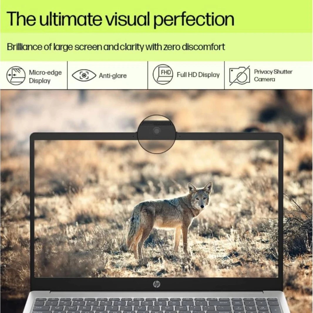 HP Laptop 15-fd1017ne Intel® Core™ Ultra 5 125H High-Preform. Processor Up to 4.5 GHz,16 GB DDR5, 15.6" FHD IPS Micro Edge - Natural Silver