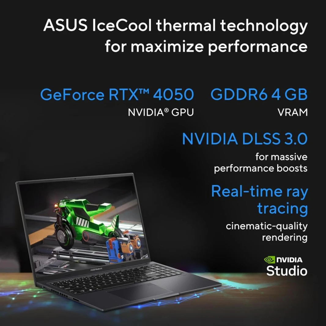 ASUS Vivobook 16X Creator Series Intel Core™ i9-13900H Processor NVIDIA GeForce RTX 4050 6GB GDDR6 16.0" IPS 2.5K 144Hz Refresh Rate - Indie Black