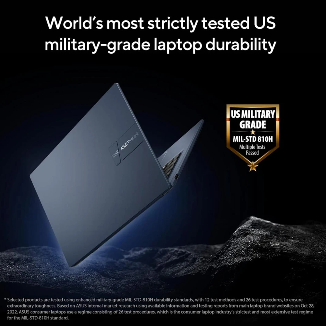 Laptop ASUS Vivobook 14 Intel Core™ i7-1355U 10-Cores Processor 16GB DDR4 (Customized) 14" FHD IPS 250nits Display - Quiet Blue