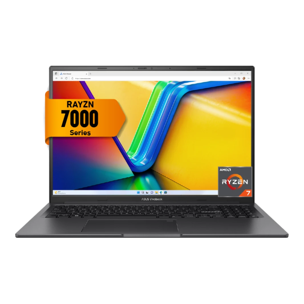 Laptop ASUS Vivobook 16 Ryzen™ 7 7730U 16.0" FHD+ Slim military-grade standard 16GB DDR4 Customized - Indie Black 7th Generation