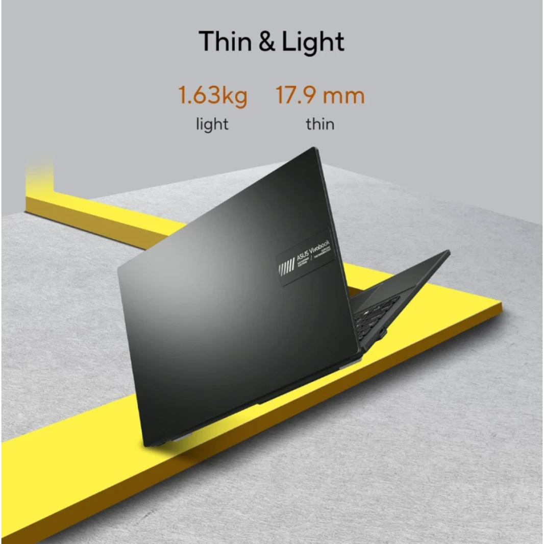 Laptop ASUS Vivobook 16 Ryzen™ 7 7730U 16.0" FHD+ Slim military-grade standard 16GB DDR4 Customized - Indie Black 7th Generation