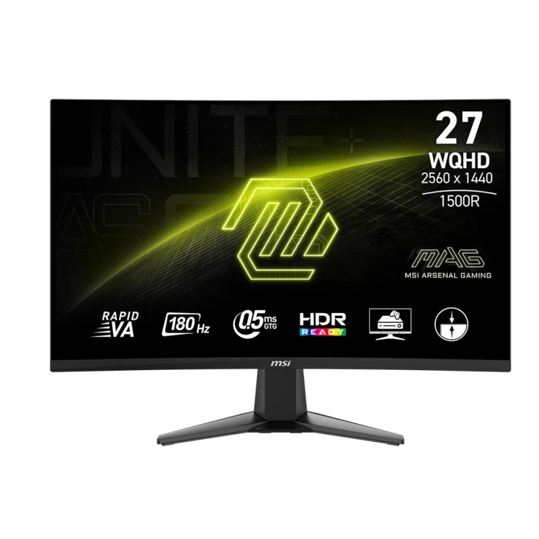 MSI Monitor MAG 27CQ6F Curve 1500R Gaming Monitor 27" 2560 x 1440 (2K) 180Hz HDR Ready Adaptive-Sync Console Mode / 3 Years Warranty