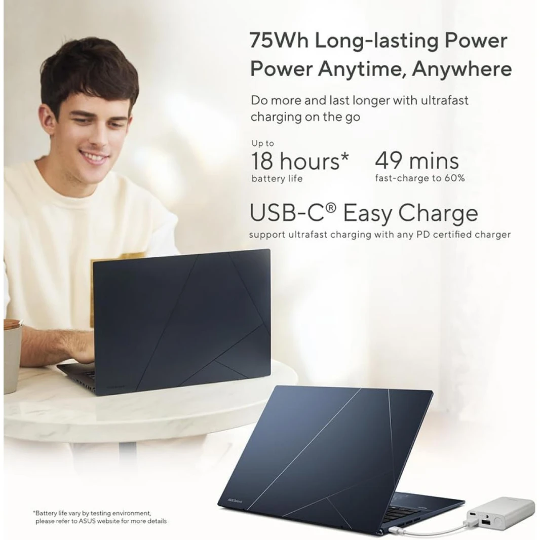 Laptop ASUS Zenbook 14 OLED, Intel® Core™ i5-1240P 12Gen, 8GB DDR4, 512GB SSD, Iris Xe, 14" OLED (WQXGA+), Windows 11 home, Ponder Blue