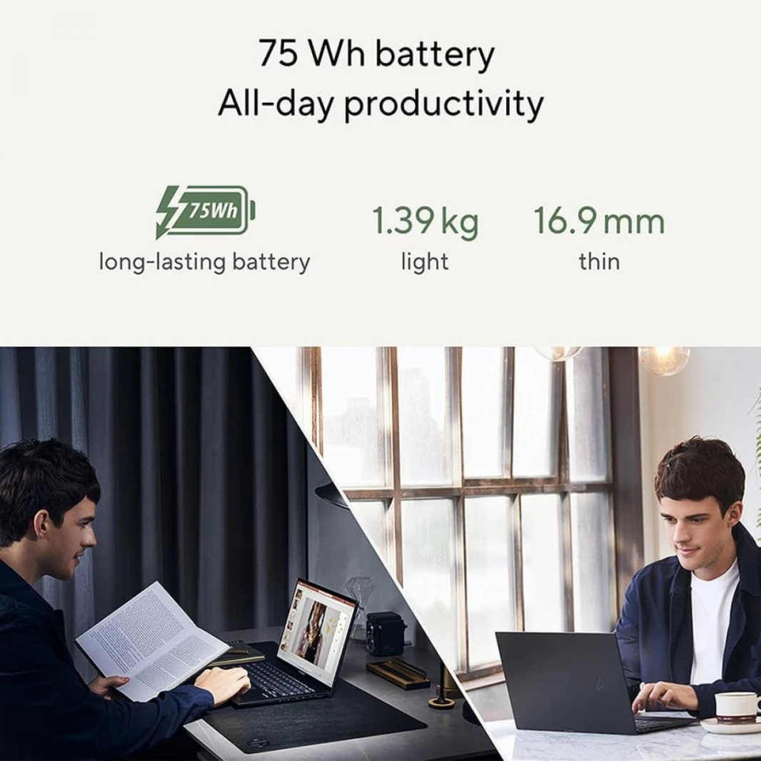 Laptop ASUS Zenbook 14 OLED, Intel® Core™ i5-1240P 12Gen, 8GB DDR4, 512GB SSD, Iris Xe, 14" OLED (WQXGA+), Windows 11 home, Ponder Blue