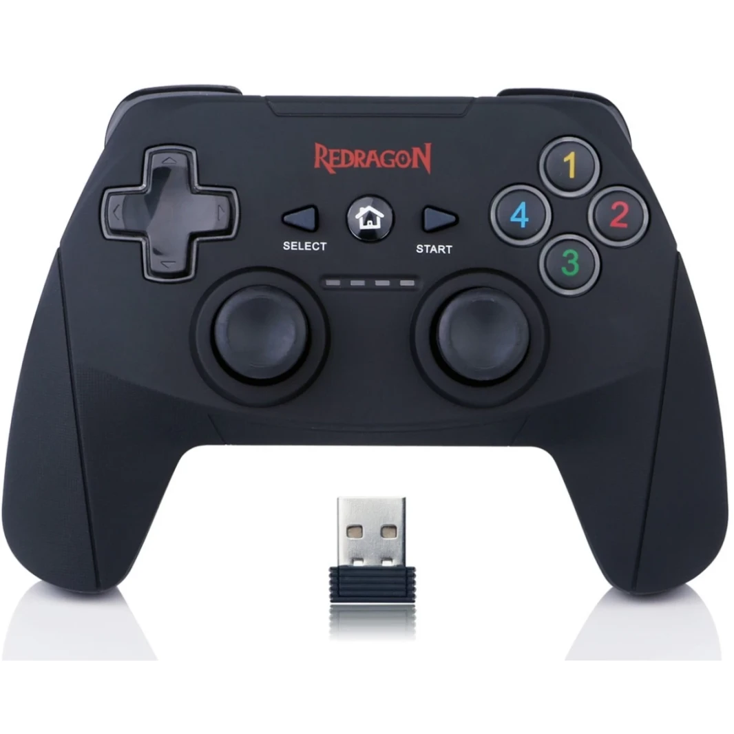 Redragon Harrow G808 Wireless PC Game Controller مزدوج الاهتزاز Harrow PC ، PS3 ، PlayStation ، Android ، Xbox 360