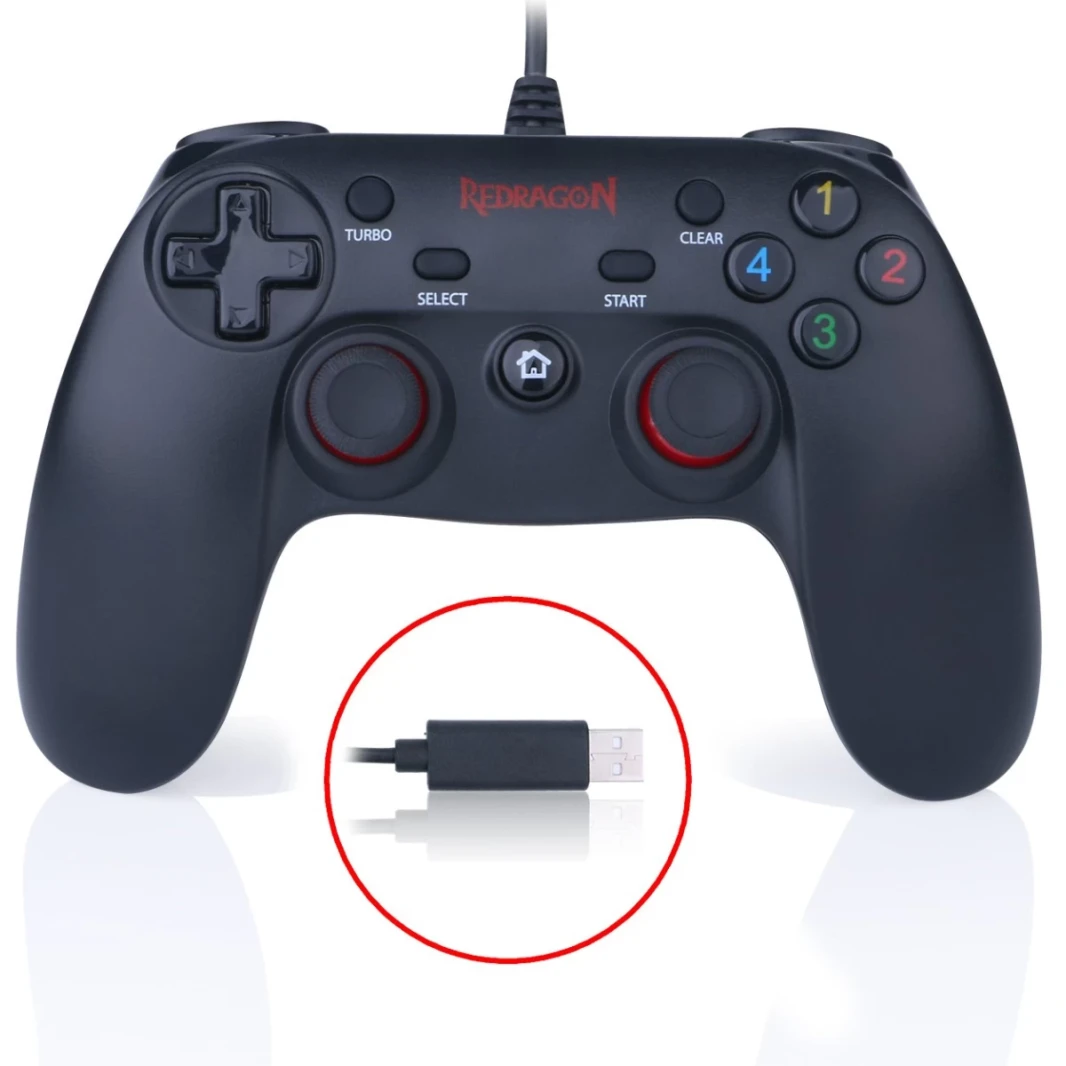REDRAGON SATURN G807 Wired PC Game Controller Joystick Dual Vibration Saturn For PC,PS3,Playstation,Android