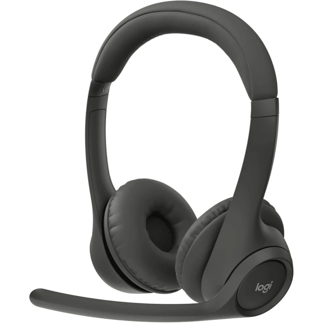 Logitech Zone 300 سماعات رأس لاسلكية ، حجم برنامج تشغيل 30 مم ، ميكروفونات الشكل المزدوج مع خوارزميات إلغاء الضوضاء ، اتصال بلوتوث 5.3 ، كابل شحن USB-C 1M ، أسود في منتصف الليل