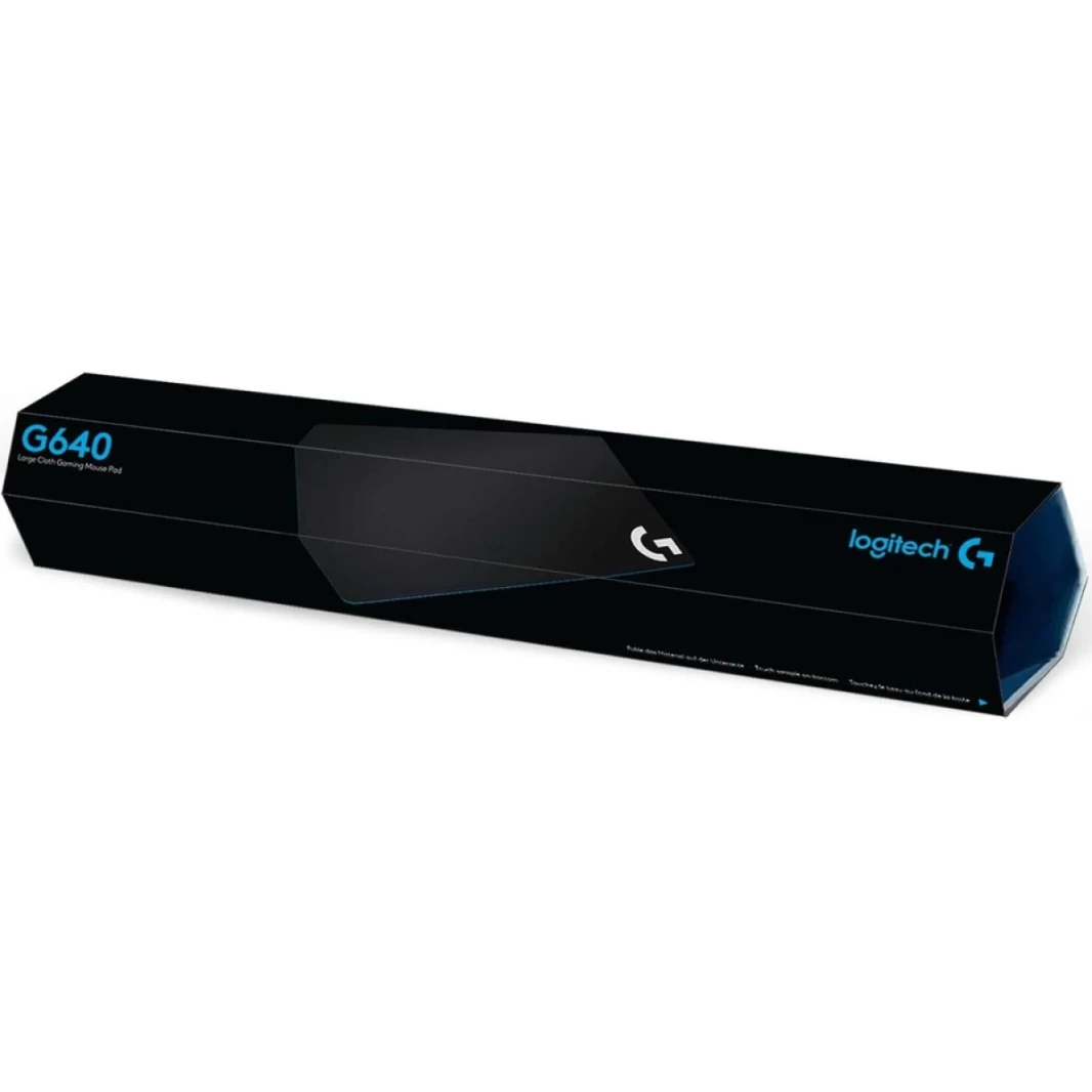 Logitech G640 لوحة فأر ألعاب القماش الكبيرة ، محسّنة لأجهزة استشعار الألعاب ، الاحتكاك السطحي المعتدل ، حصيرة الماوس غير المنقولة - أسود