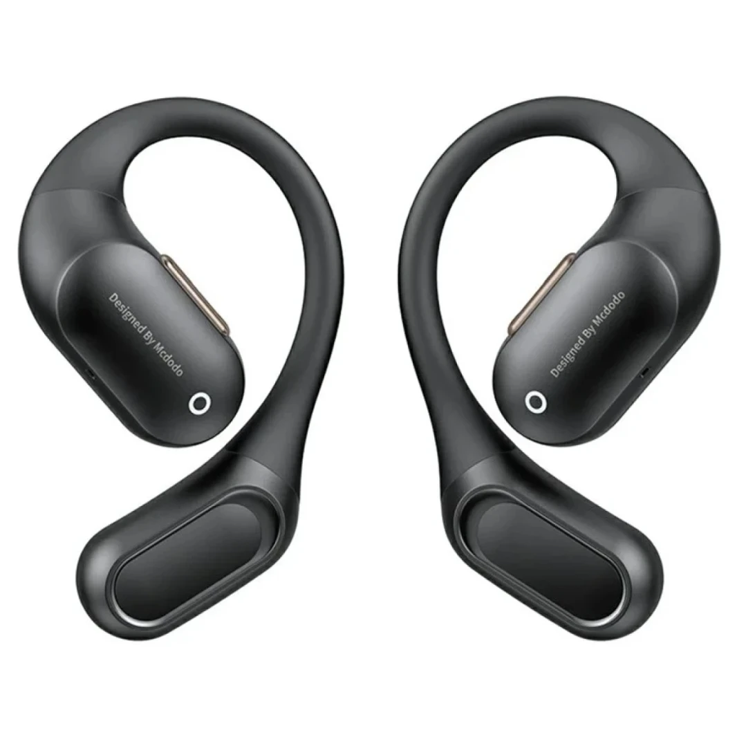 McDodo HP-007 Open-Ear Open True Wireless Earbuds مع عرض LED BT Headphones IPX4 مقاومة للماء ، حتى 24 ساعة وقت اللعب-أسود