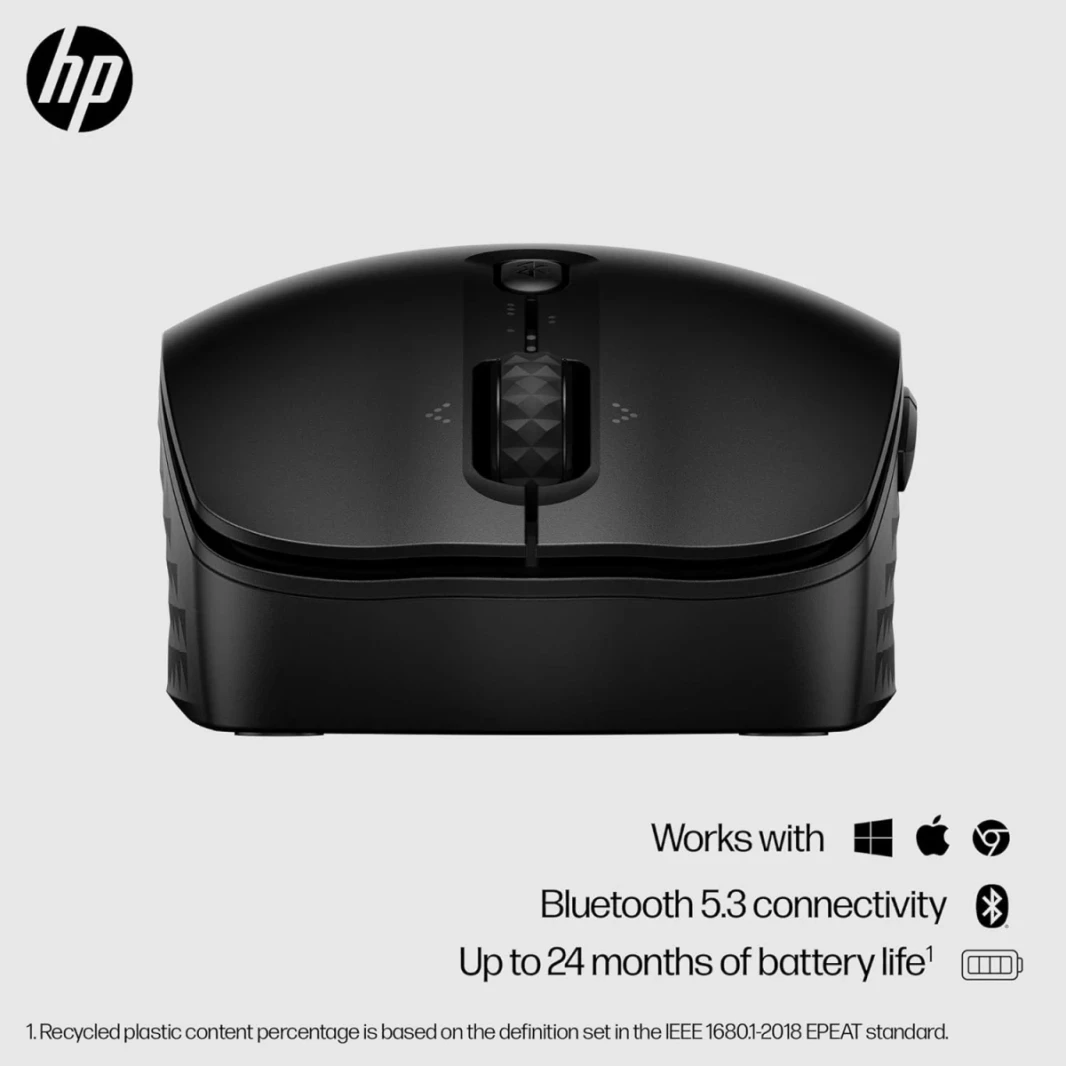 HP 420 Mouse Bluetooth Mouse-Bluetooth مع زوج سريع إلى 3 أجهزة متعددة ، بطارية لمدة عامين ، 4 كيلو دبيلة ، نقرات هادئة ، متوافقة مع Windows/Mac/Chromebook ، كمبيوتر محمول ، دفتر Notebook