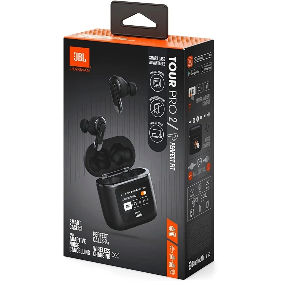 JBL Tour Pro 2 True Wireless NC أذن ، ANC التكيفي الحقيقي ، الصوت المكاني JBL الغامرة ، 6 ميكروفونات ، BT 5.3 LE AUDIO ، علبة ذكية مع عرض 1.45 "، تصل إلى 10 ساعات بطارية ، شمبانيا