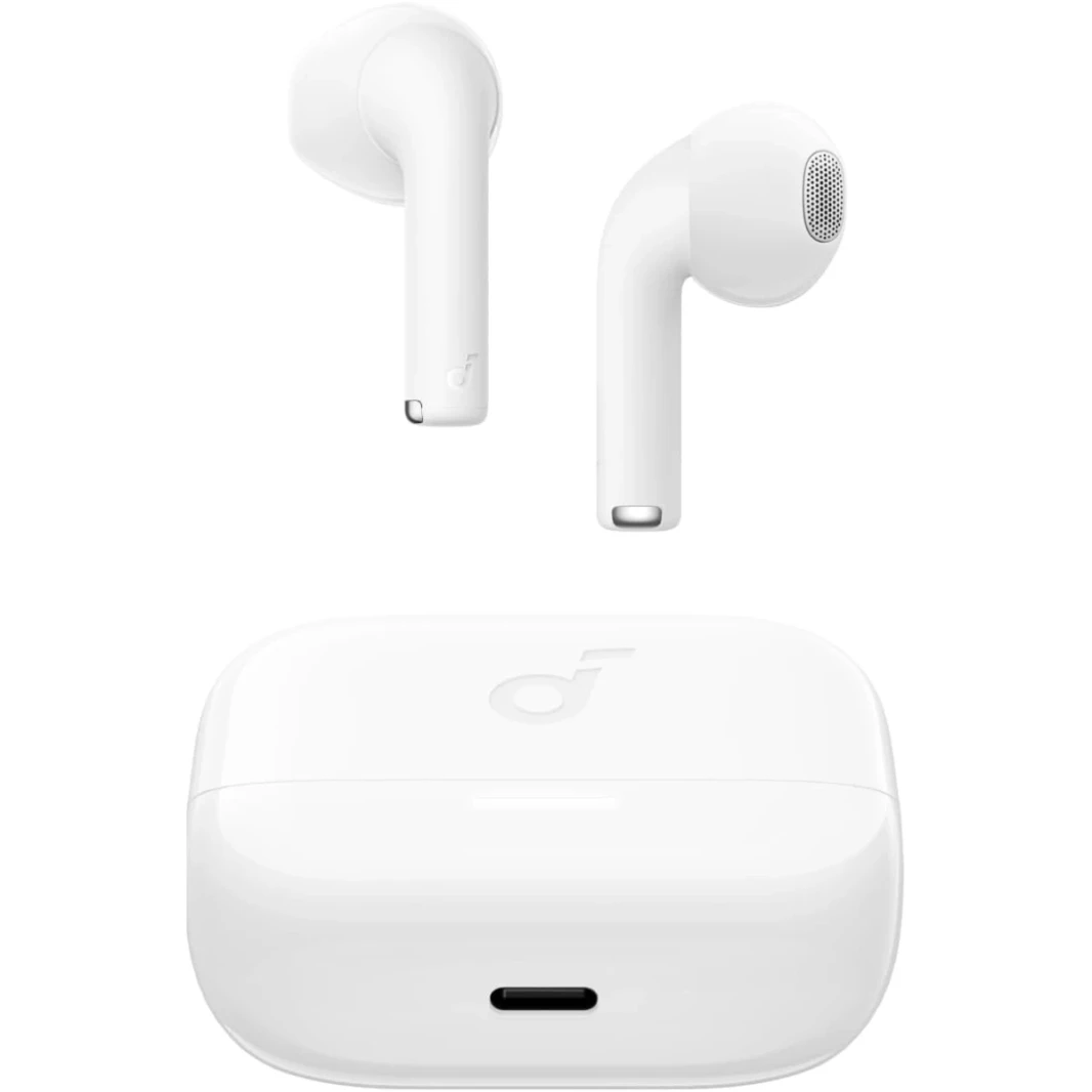 Anker Soundcore K20i ، سماعات الأذن شبه في الأذن ، Bluetooth Wireless ، 36 ساعة وقت ، شحن سريع ، صوت واضح ، ملاءمة مريحة ، مكالمات واضحة ENC 2-MIC ، EQ مخصصة ، IPX5 ، بلوتوث 5.3 ، التحكم في التطبيق-أبيض