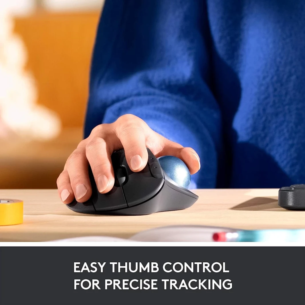 Logitech NEW ERGO M575 Wireless Trackball Mouse Easy Thumb Control Precision & Smooth Tracking Ergonomic Comfort Design  Windows & Mac - Graphite
