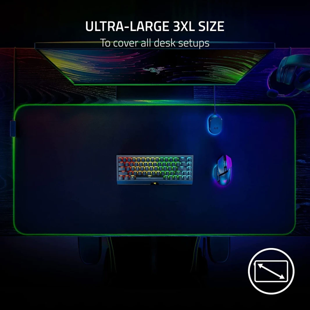 Razer Goliathus Chroma 3XL Mouse Pad Micro-Textured Cloth Surface Chroma RGB Optimized for All Sensitivity Settings & Sensors