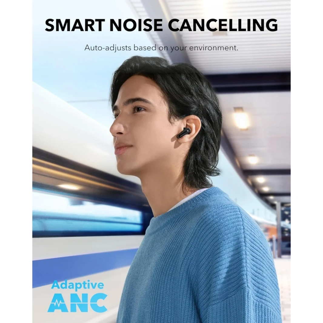 ANKER SOUNDCORE P40I سماعات Bluetooth ، برامج تشغيل 11 ملم ، ANC ANTENTIVE ANC ، 6 ميكروفونات ، مكالمات واضحة من الذكاء الاصطناعي ، شحن لاسلكي متوافق ، BT5.3 ، مقاوم للماء IPX5 ، حتى 60 ساعة من اللعب ، حامل الهاتف المدمج-الشوفان الأبيض