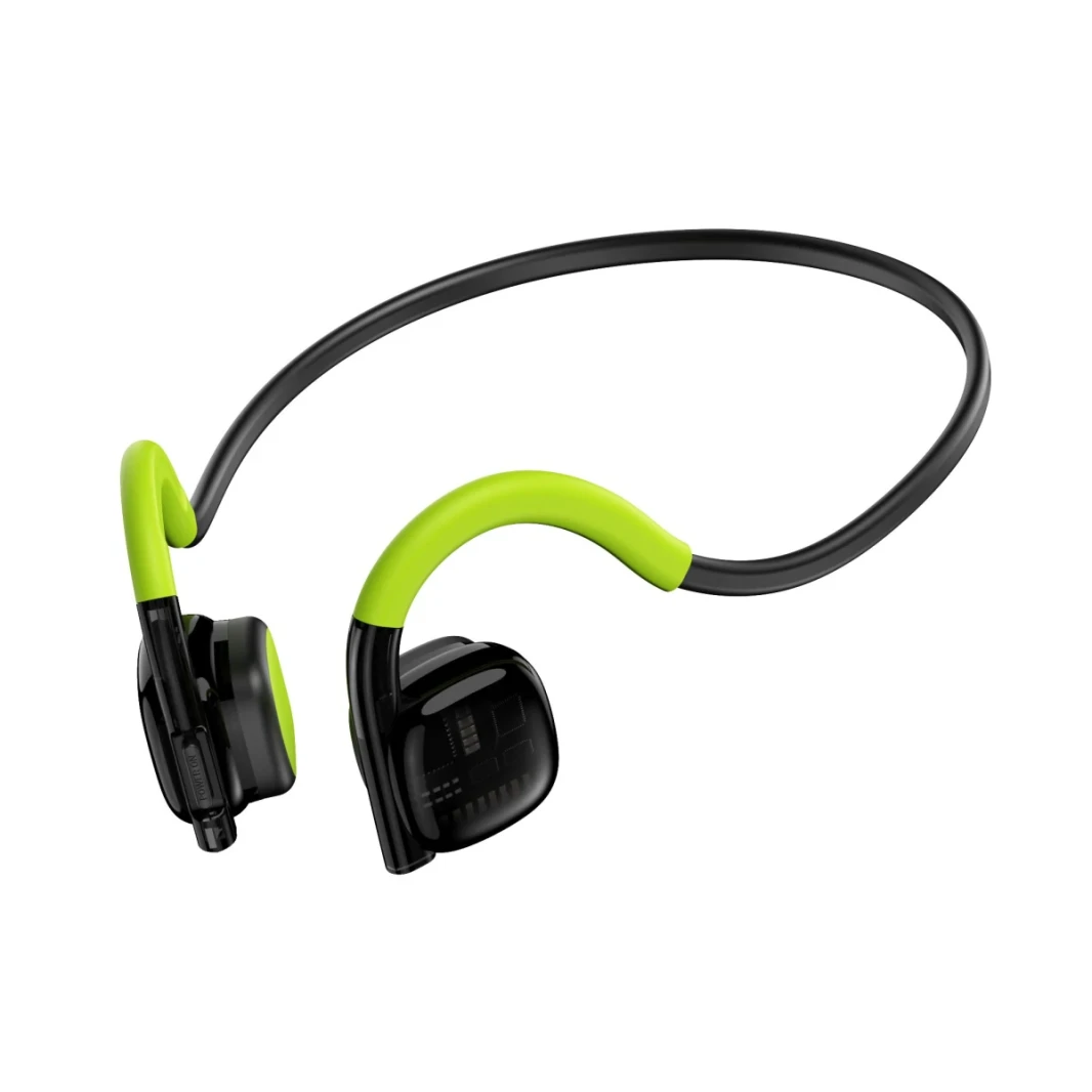 Wiwu Marathon Pro Wireless Air Contuction Sport Sport Heads ، عمر بطارية طوله 6 ساعات ، Bluetooth 5.3 ، مواد خفيفة للغاية وصديقة للبشرة-أخضر